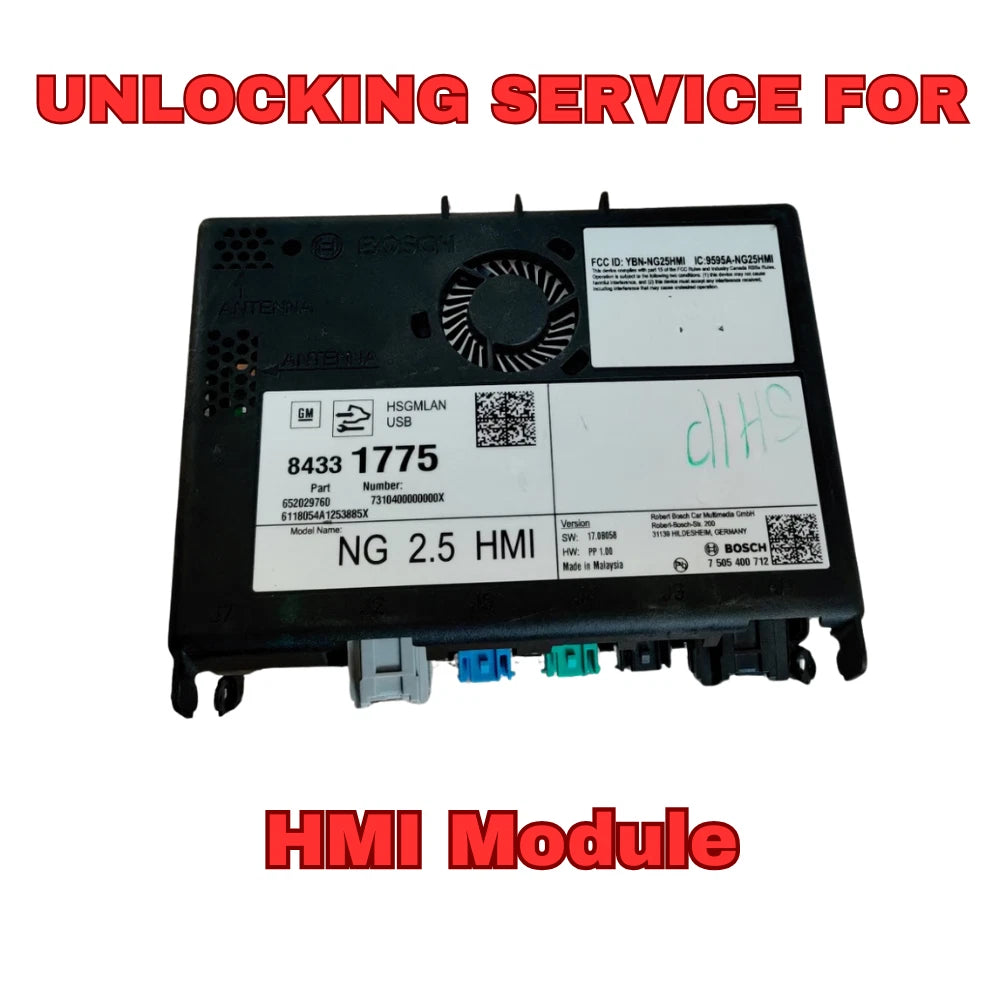 UNLOCK SERVICE 2016-2018 Chevrolet GMC Cadillac Buick HMI Module
